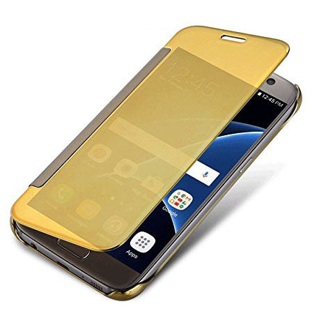 New Luxury Smart Semi Clear View Mirror Flip Cover For Samsung Galaxy S8 and Samsung Galaxy S8 Plus