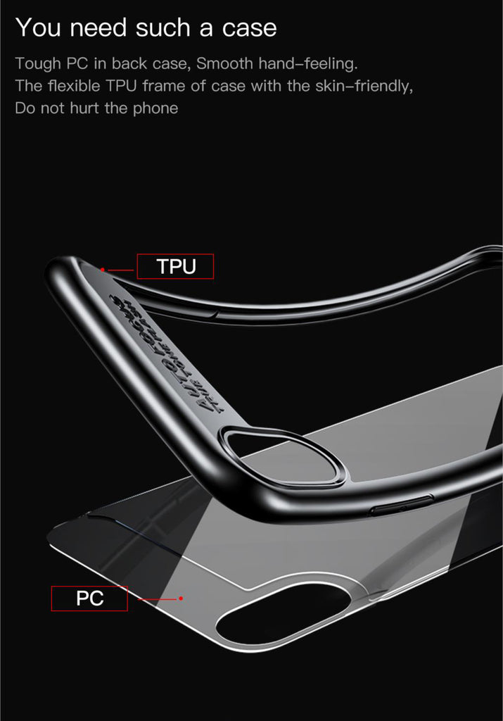 For iphone X (ten) - Ultra Thin Clear Shell 360 degree all side protection Case Cover For iphone X (ten)