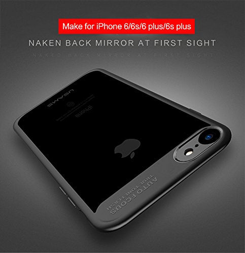 iPhone 6 / 6s Cover Original Ultra Thin Clear Shell Transparent PC & TPU Silicone 360 degree all side protection Case Cover For iphone 6 / 6s (Black)