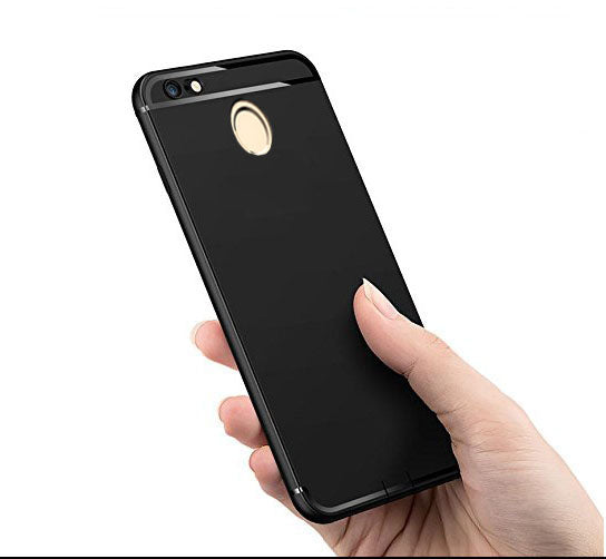 Xiaomi Mi Redmi 4 - 360 Degree Soft Silicone With Anti Dust Plugs Shockproof Slim Back Cover For Xioami MI Redmi 4 (MAY 2017 Launch) (BLACK WITH SHINING LINE)