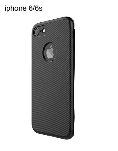 360 degree With All Sides Protection ( Patteren Series) Carbon Fiber TPU Back Case Cover For Apple iPhone 6 / iPhone 6S (4.7) (Black)
