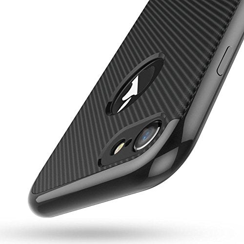 360 degree With All Sides Protection ( Patteren Series) Carbon Fiber TPU Back Case Cover For Apple iPhone 6 / iPhone 6S (4.7) (Black)