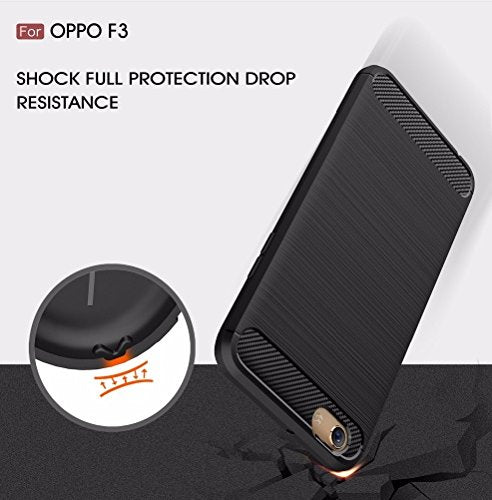 OPPO F3 - Rugged Brushed Armor 360 Degree Protection Shock Proof Back Case Cover for Oppo F3