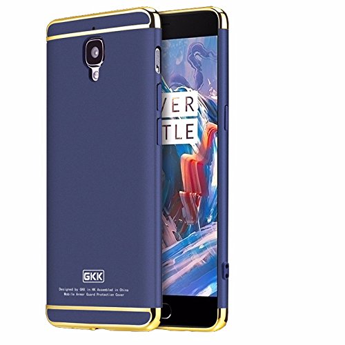 one plus 3 - 3-in-1 Original GKK SHOCKPROOF Dual Layer Thin Back Cover Case For one plus 3 (BLUE)