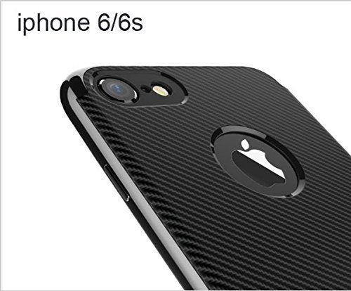 360 degree With All Sides Protection ( Patteren Series) Carbon Fiber TPU Back Case Cover For Apple iPhone 6 / iPhone 6S (4.7) (Black)