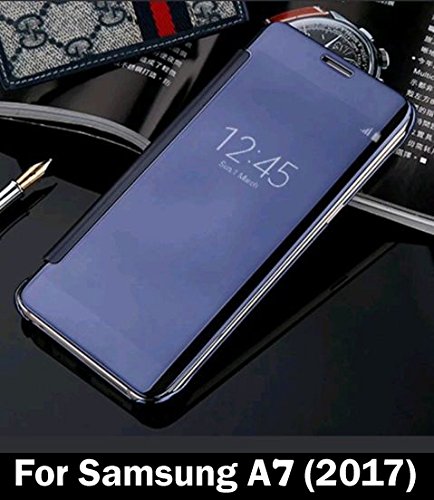 SAMSUNG GALAXY A7 (2017) - New Luxury Smart Semi Clear View Mirror Flip Cover For SAMSUNG GALAXY A7 (2017)
