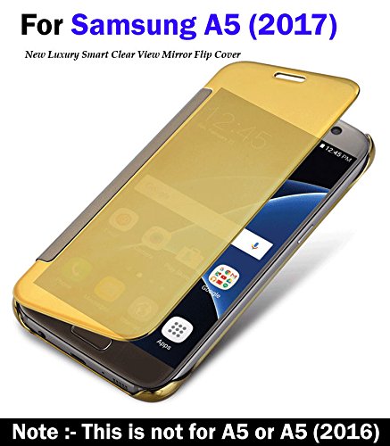 SAMSUNG GALAXY A5 2017 - New Luxury Smart Semi Clear View Mirror Flip Cover For SAMSUNG GALAXY A5 2017