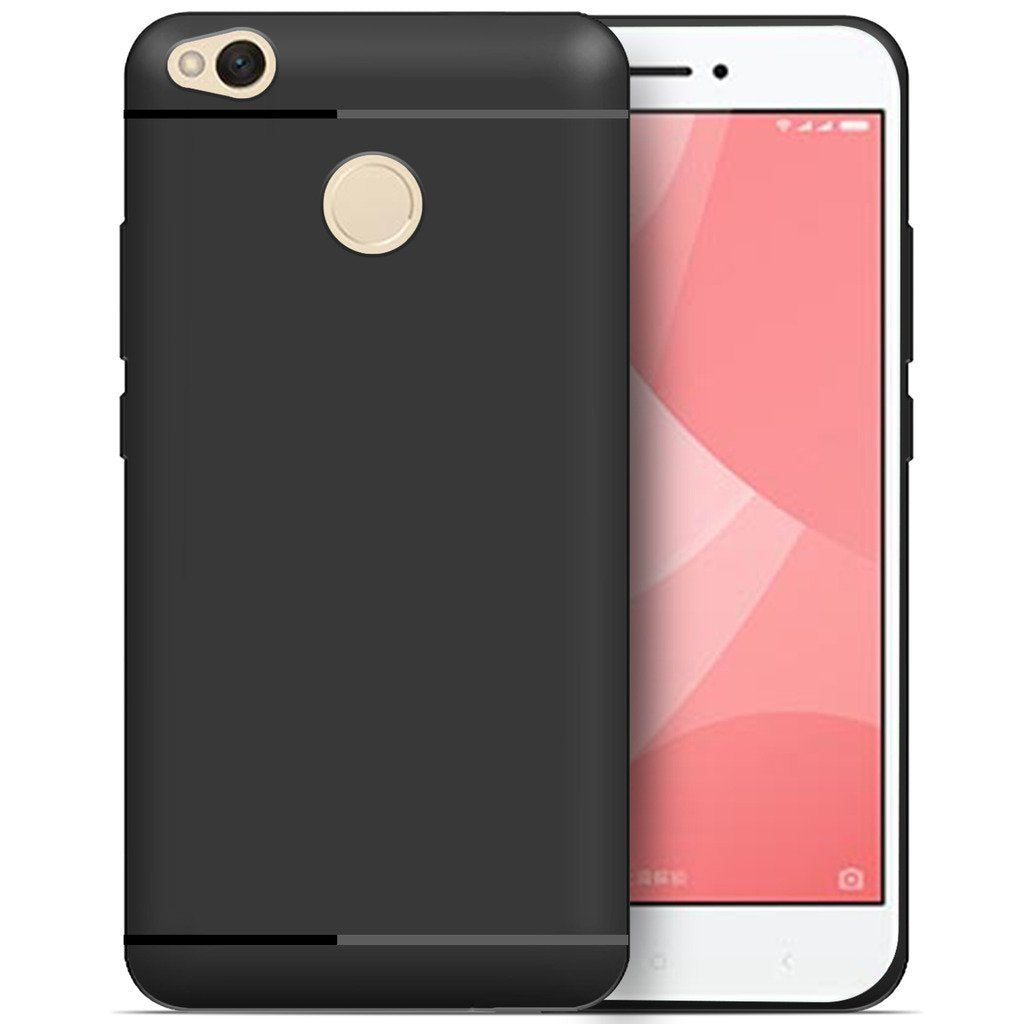 Xiaomi Mi Redmi 4 - 360 Degree Soft Silicone With Anti Dust Plugs Shockproof Slim Back Cover For Xioami MI Redmi 4 (MAY 2017 Launch) (BLACK WITH SHINING LINE)