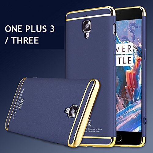 one plus 3 - 3-in-1 Original GKK SHOCKPROOF Dual Layer Thin Back Cover Case For one plus 3 (BLUE)