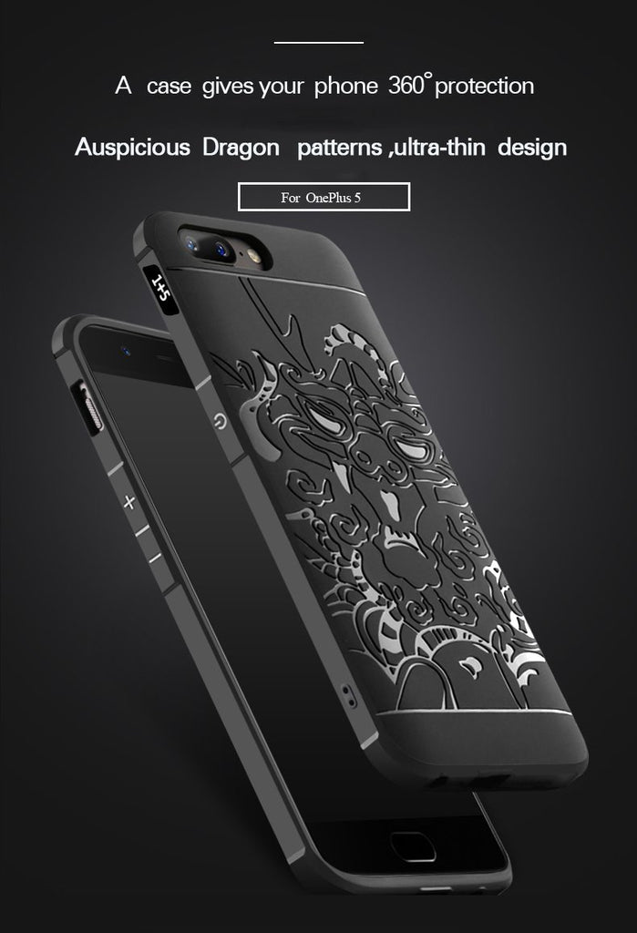For One Plus 5 (1+5) / One Plus 5 Hybrid Anti-Knock 360 Degree Armor 3D Carved Dragon Protector Shell Slim Armor Shock Proof Skin Back Case Cover For One Plus 5 (1+5) / One Plus 5