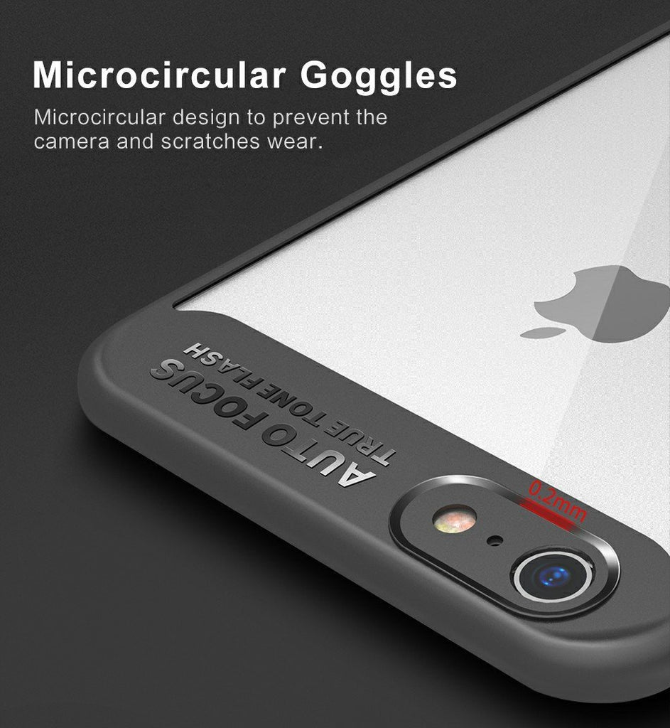 iPhone 6 / 6s Cover Original Ultra Thin Clear Shell Transparent PC & TPU Silicone 360 degree all side protection Case Cover For iphone 6 / 6s (Black)