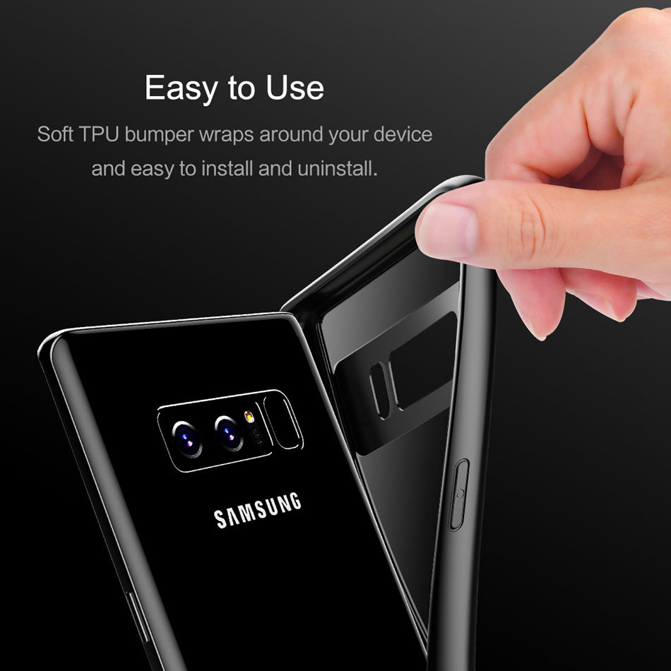 Samsung Galaxy Note 8 Cover Original Mingdum Series Ultra Thin Clear Shell Transparent PC & TPU Silicone 360 degree all side protection Case Cover For Samsung Galaxy Note 8