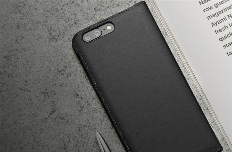 For One Plus 5 Flip Cover Pu Leather Flip Case Smart Leather Cover With Sleep Wake Up Card Slot For One Plus 5 (1+5)