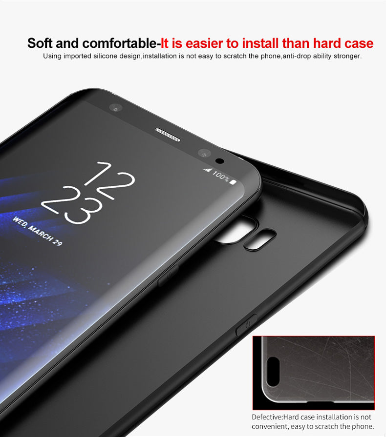 Samsung Galaxy S8 Plus Soft Silicone 0.3mm Slim Matte TPU Shockproof Slim Back Cover Case For Samsung Galaxy S8 Plus (Black)