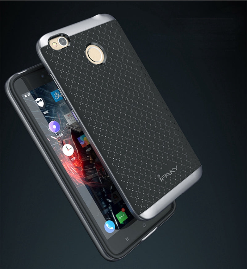 Luxury Ultra-Thin Ipaky Dual Layer Dotted Bumper Back Case Cover For Xiaomi Mi Redmi 4