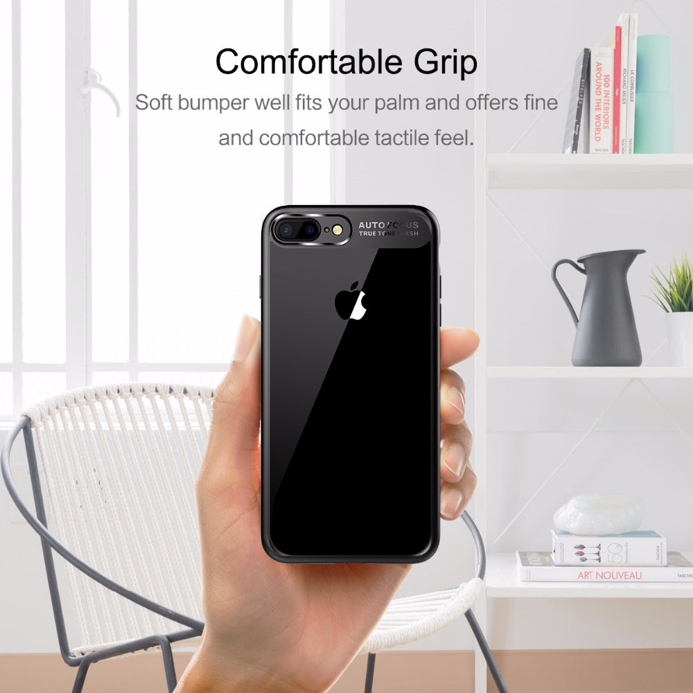 MOBISTYLE- Original Mingdum Series Ultra Thin Clear Shell 360 degree Protection Case Cover For iphone 7plus (5.5) (BLACK)