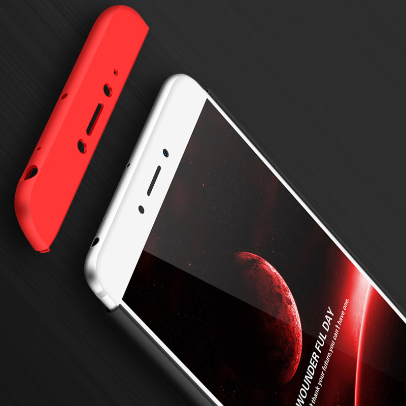For Xiaomi Mi Max 2 - 360 Degree Full body slim Protection Case Dual Armor Hard Hybrid PC Matte Phone Cover For Xiaomi Mi Max 2 (RED-BLACK)