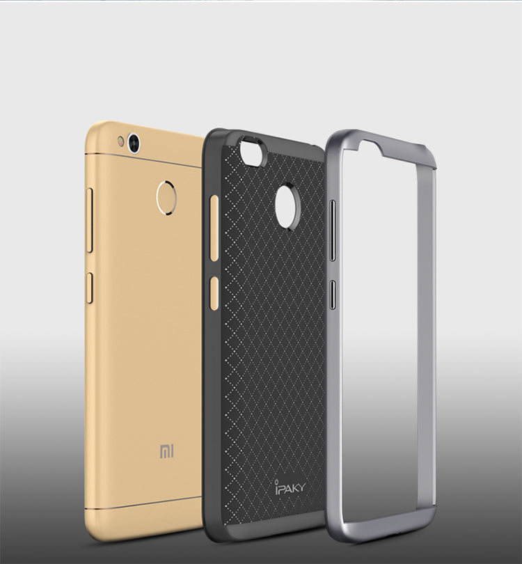 Luxury Ultra-Thin Ipaky Dual Layer Dotted Bumper Back Case Cover For Xiaomi Mi Redmi 4