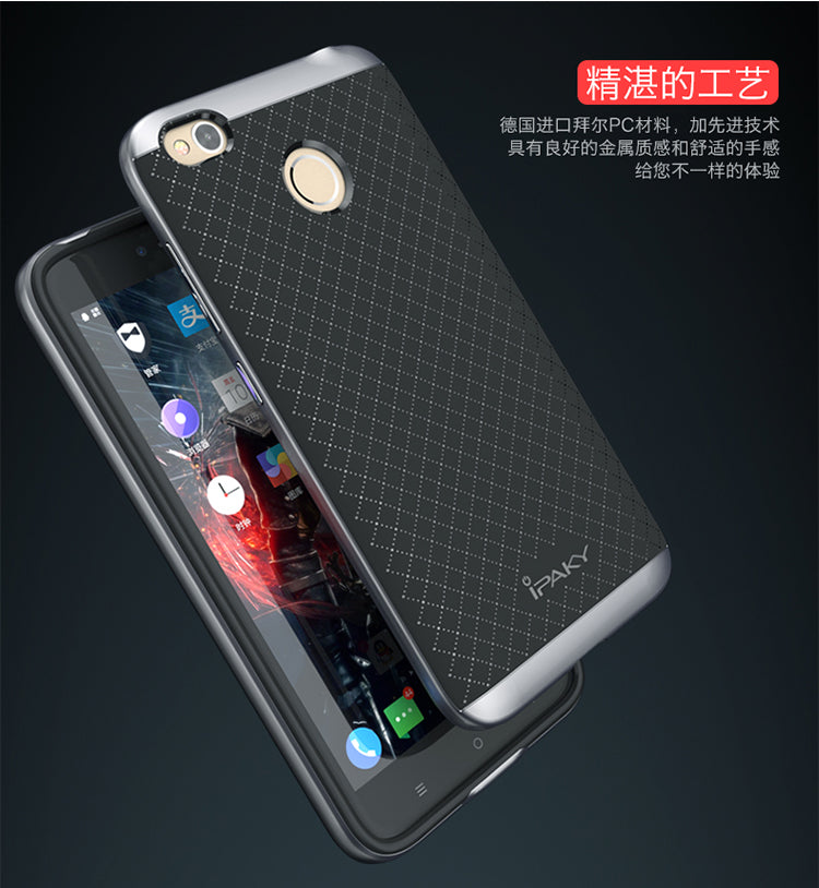 Luxury Ultra-Thin Ipaky Dual Layer Dotted Bumper Back Case Cover For Xiaomi Mi Redmi 4