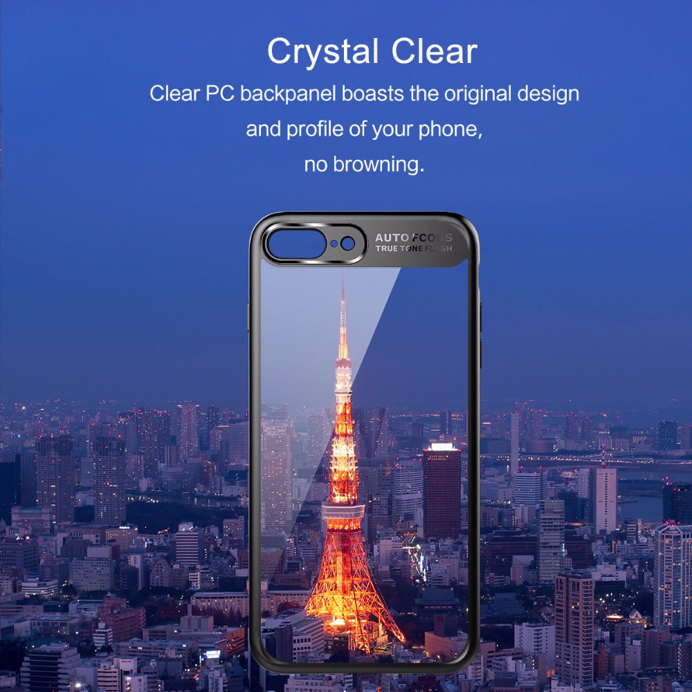 MOBISTYLE- Original Mingdum Series Ultra Thin Clear Shell 360 degree Protection Case Cover For iphone 7plus (5.5) (BLACK)