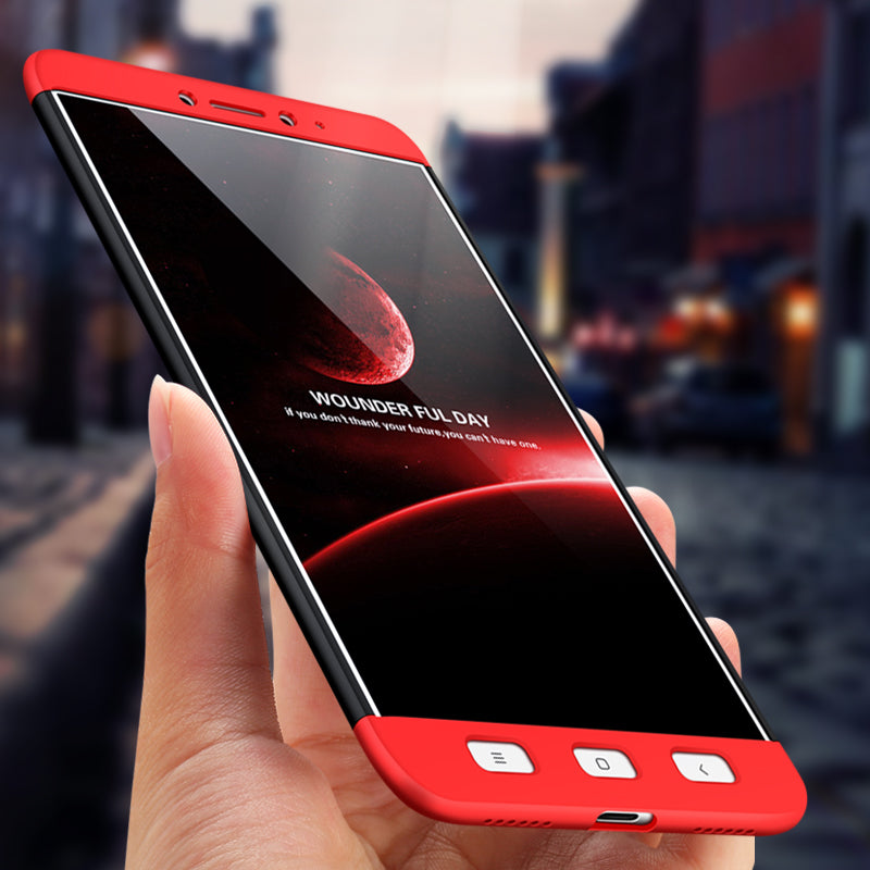 For Xiaomi Mi Max 2 - 360 Degree Full body slim Protection Case Dual Armor Hard Hybrid PC Matte Phone Cover For Xiaomi Mi Max 2 (RED-BLACK)