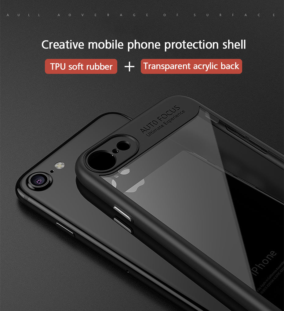 For iPhone 7 Cover Original Ultra Thin Clear Shell Transparent PC & TPU Silicone 360 degree all side protection Case Cover For iPhone 7