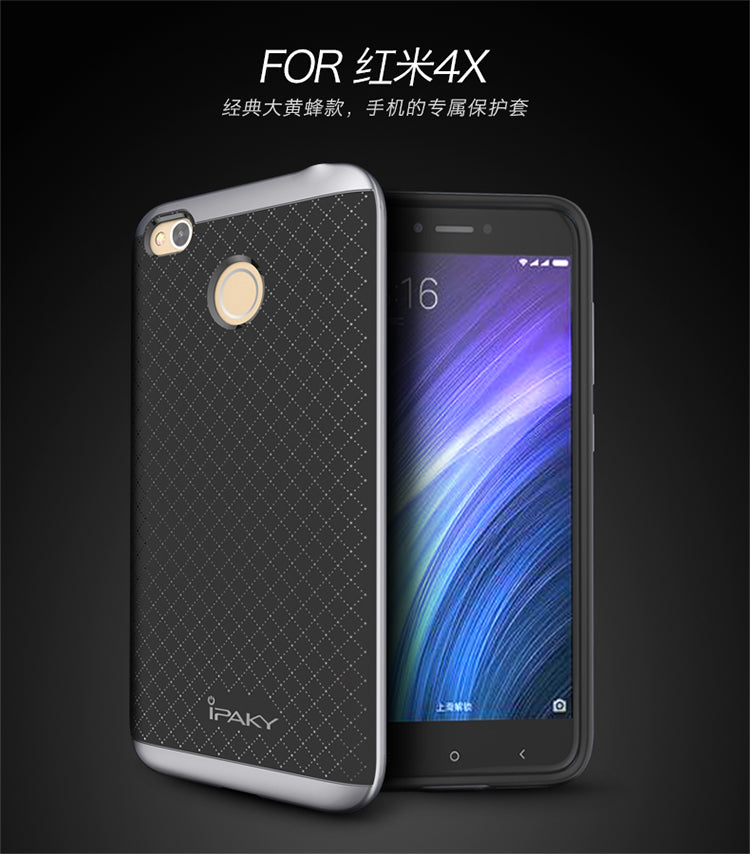 Luxury Ultra-Thin Ipaky Dual Layer Dotted Bumper Back Case Cover For Xiaomi Mi Redmi 4