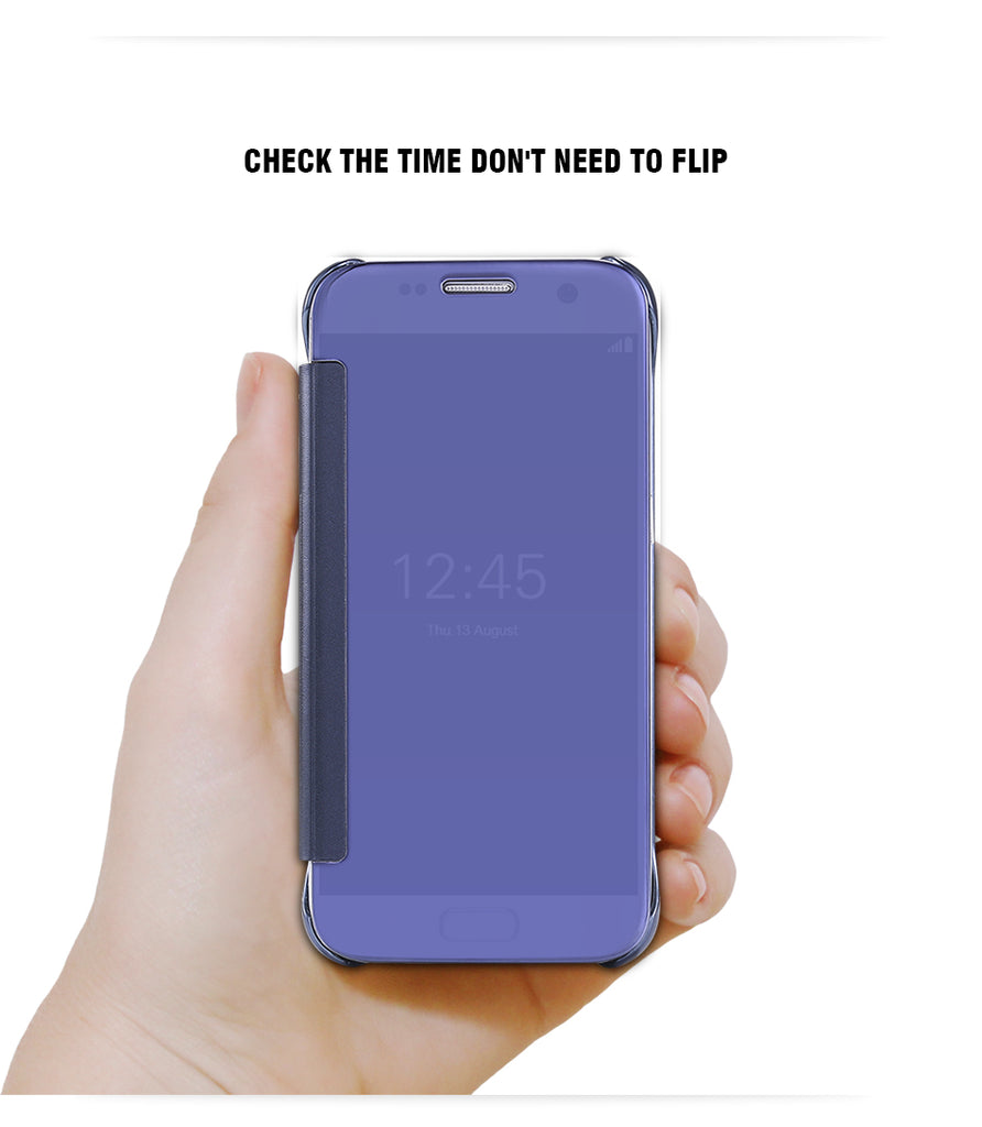 New Luxury Smart Semi Clear View Mirror Flip Cover For Samsung Galaxy S8 and Samsung Galaxy S8 Plus