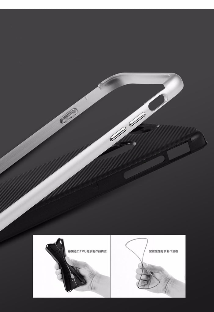 For iphone 7 (4.7) Coated Black Carbon Fibre Pattern Non-slip Back Case Cover for iPhone 7 (4.7 inch)