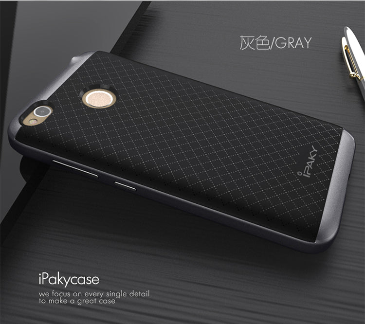 Luxury Ultra-Thin Ipaky Dual Layer Dotted Bumper Back Case Cover For Xiaomi Mi Redmi 4