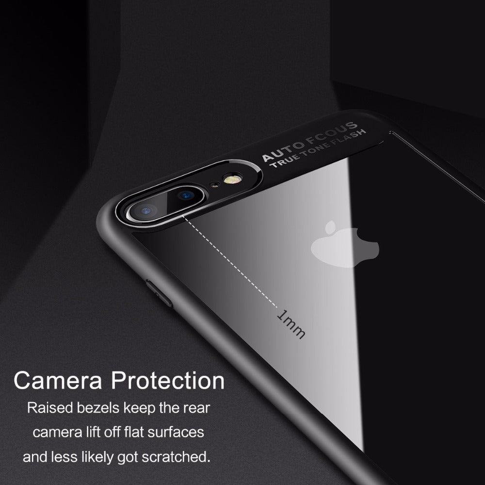 MOBISTYLE- Original Mingdum Series Ultra Thin Clear Shell 360 degree Protection Case Cover For iphone 7plus (5.5) (BLACK)