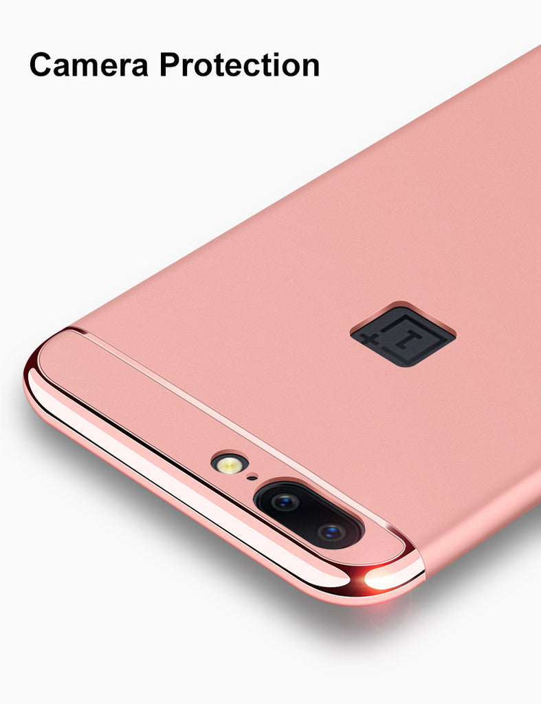 For OnePlus 5 / One Plus 1+5 Ultra Thin Matte Finished Smooth Touch Hybrid Electroplating 3 in 1 Back Cover for OnePlus 5 / One Plus 1+5