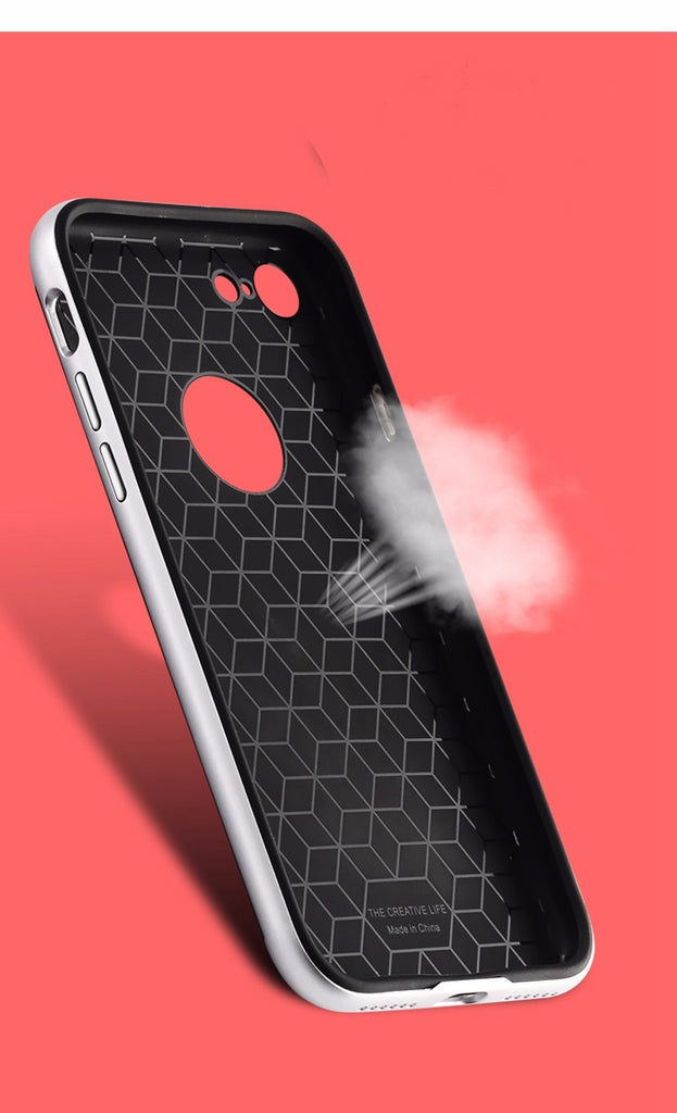 For iphone 7 (4.7) Coated Black Carbon Fibre Pattern Non-slip Back Case Cover for iPhone 7 (4.7 inch)