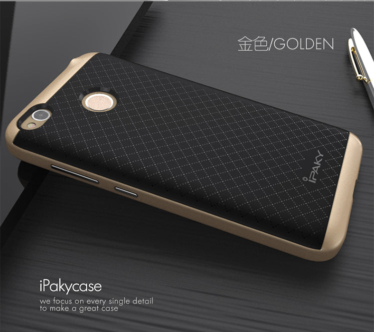 Luxury Ultra-Thin Ipaky Dual Layer Dotted Bumper Back Case Cover For Xiaomi Mi Redmi 4