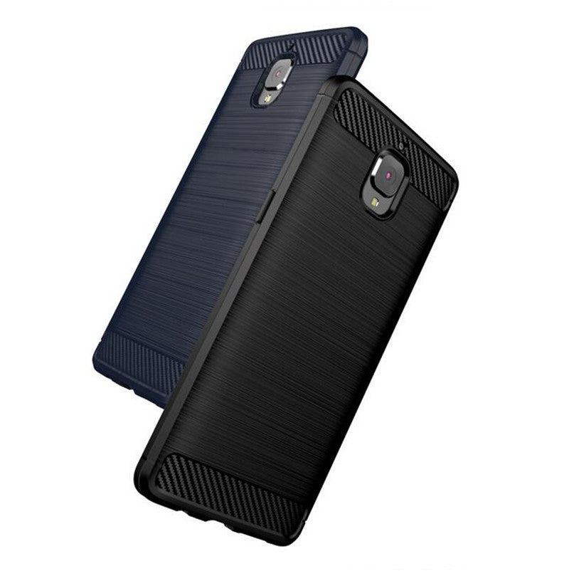 For OnePlus 5 / One Plus 1+5 Rugged Armor Shock Proof Back Cover With Logo Cut (Brushed Armor Case, Black)