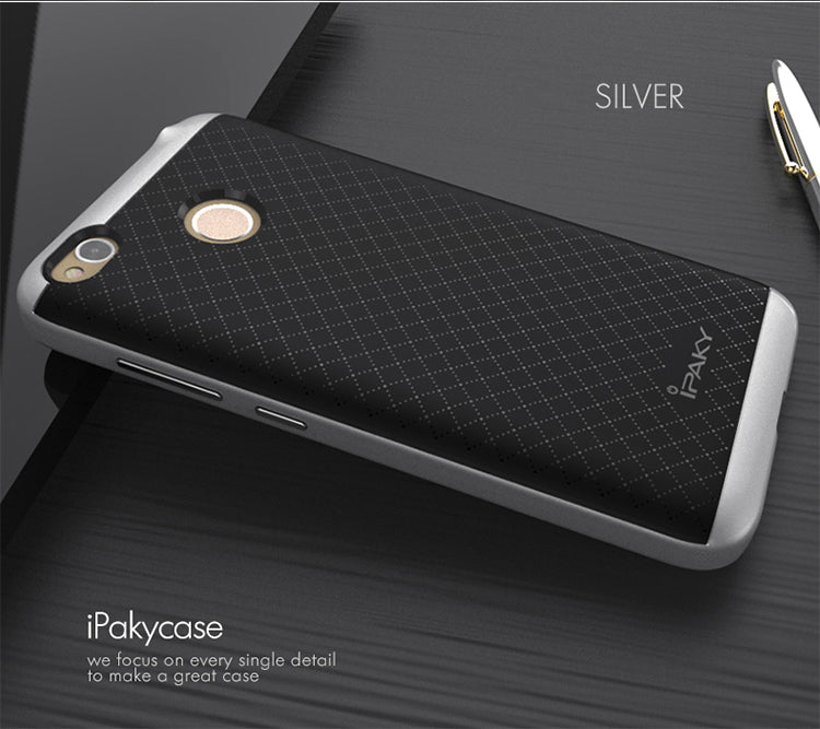 Luxury Ultra-Thin Ipaky Dual Layer Dotted Bumper Back Case Cover For Xiaomi Mi Redmi 4