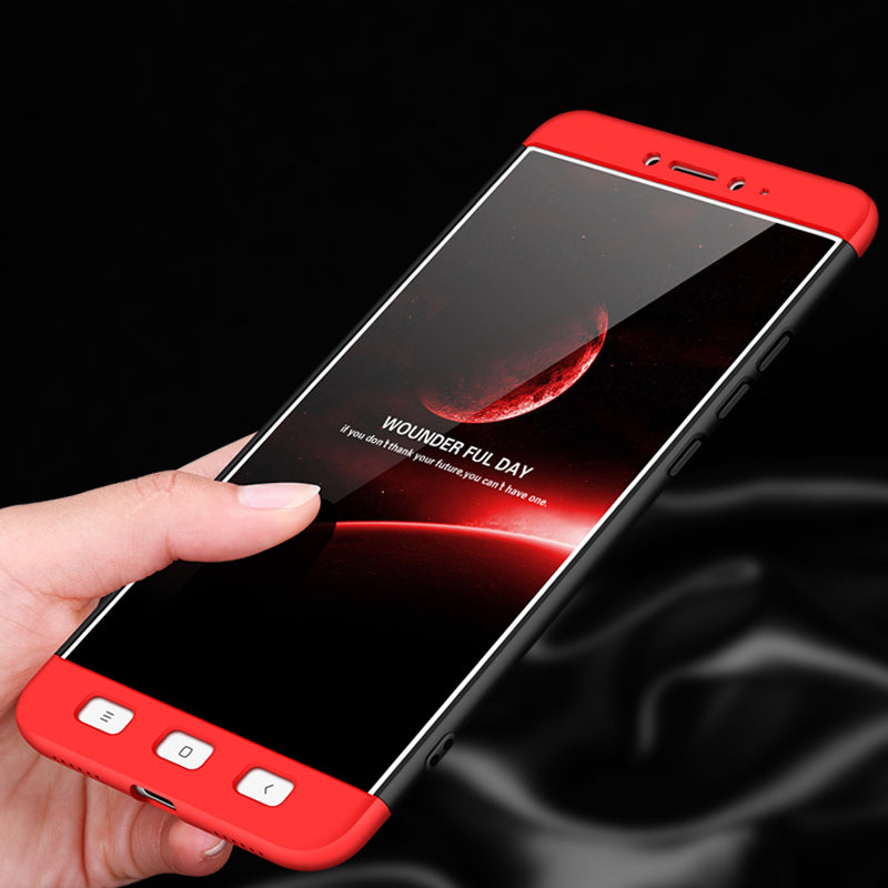 For Xiaomi Mi Max 2 - 360 Degree Full body slim Protection Case Dual Armor Hard Hybrid PC Matte Phone Cover For Xiaomi Mi Max 2 (RED-BLACK)