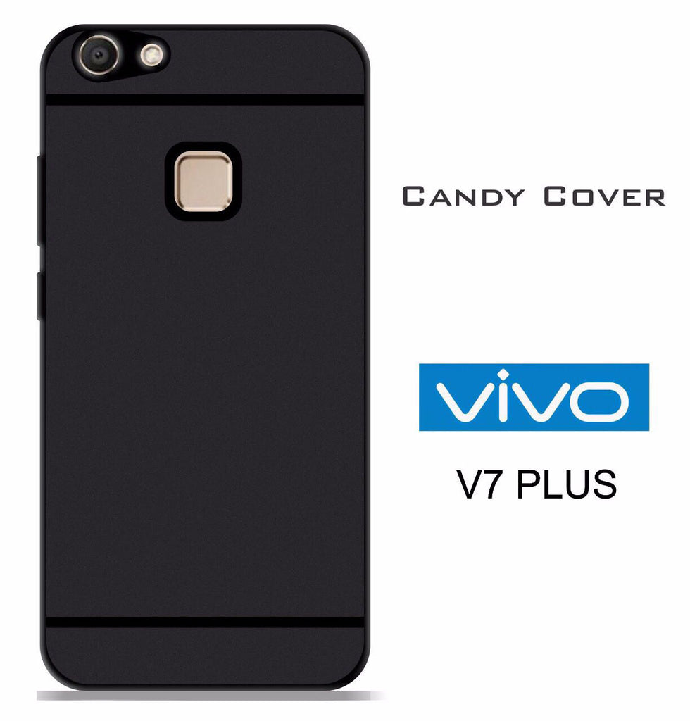 For VIVO V7 PLUS - 360 Degree" Sleek Matte Tpu Back Case Cover with Shining Line For VIVO V7 PLUS (Black)