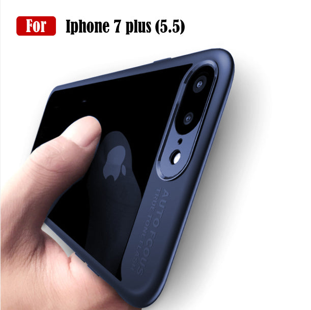 MOBISTYLE- Original Mingdum Series Ultra Thin Clear Shell 360 degree Protection Case Cover For iphone 7plus (5.5) (BLACK)