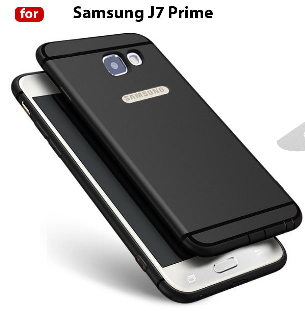 Samsung j7 prime - 360 Degree Soft Silicone With Anti Dust Plugs Shockproof Slim Back Cover For Samsung J7 Prime (BLACK WITH SHINING LINE)