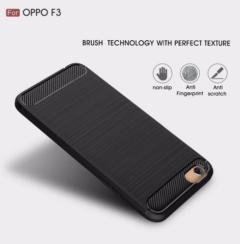 OPPO F3 - Rugged Brushed Armor 360 Degree Protection Shock Proof Back Case Cover for Oppo F3