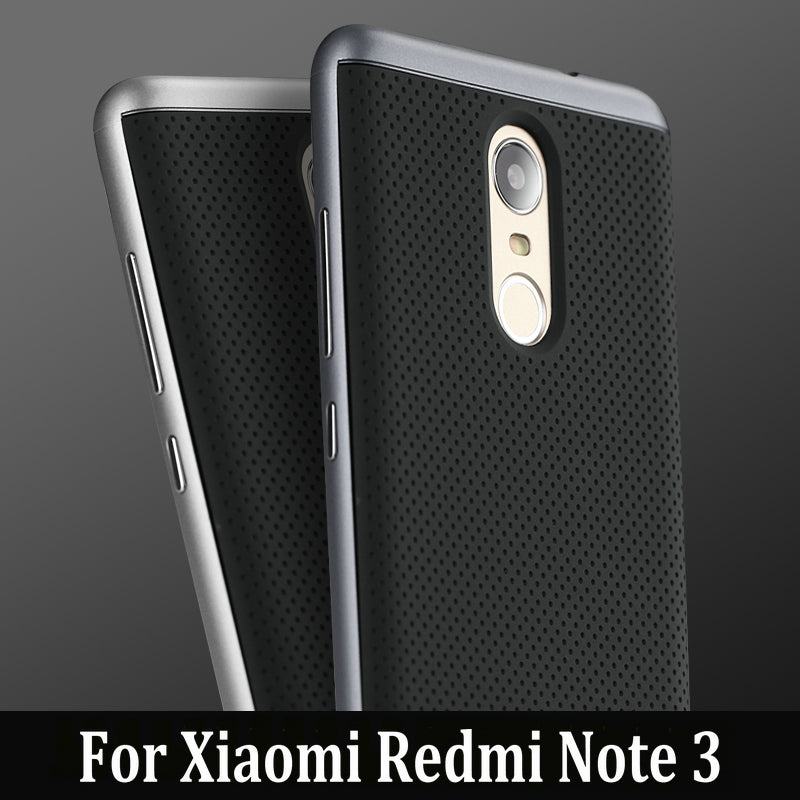 FOR REDMI Note 3 - PC Bumper & TPU Silicone Back Dual Layer Hybird Shockproof Back Cover Case For Xiaomi Redmi Note 3