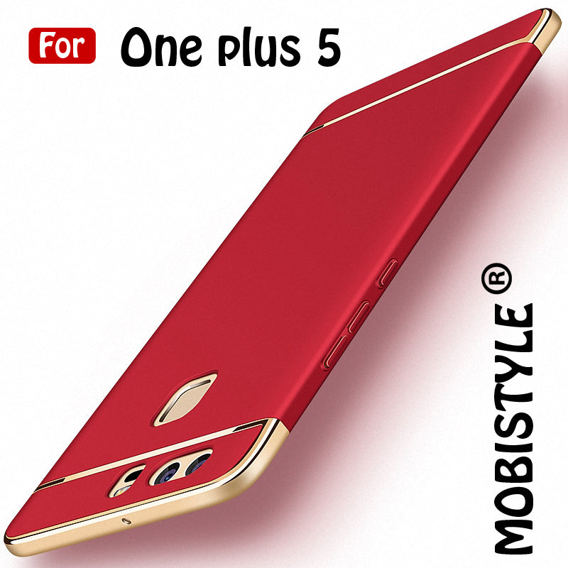 For OnePlus 5 / One Plus 1+5 Ultra Thin Matte Finished Smooth Touch Hybrid Electroplating 3 in 1 Back Cover for OnePlus 5 / One Plus 1+5