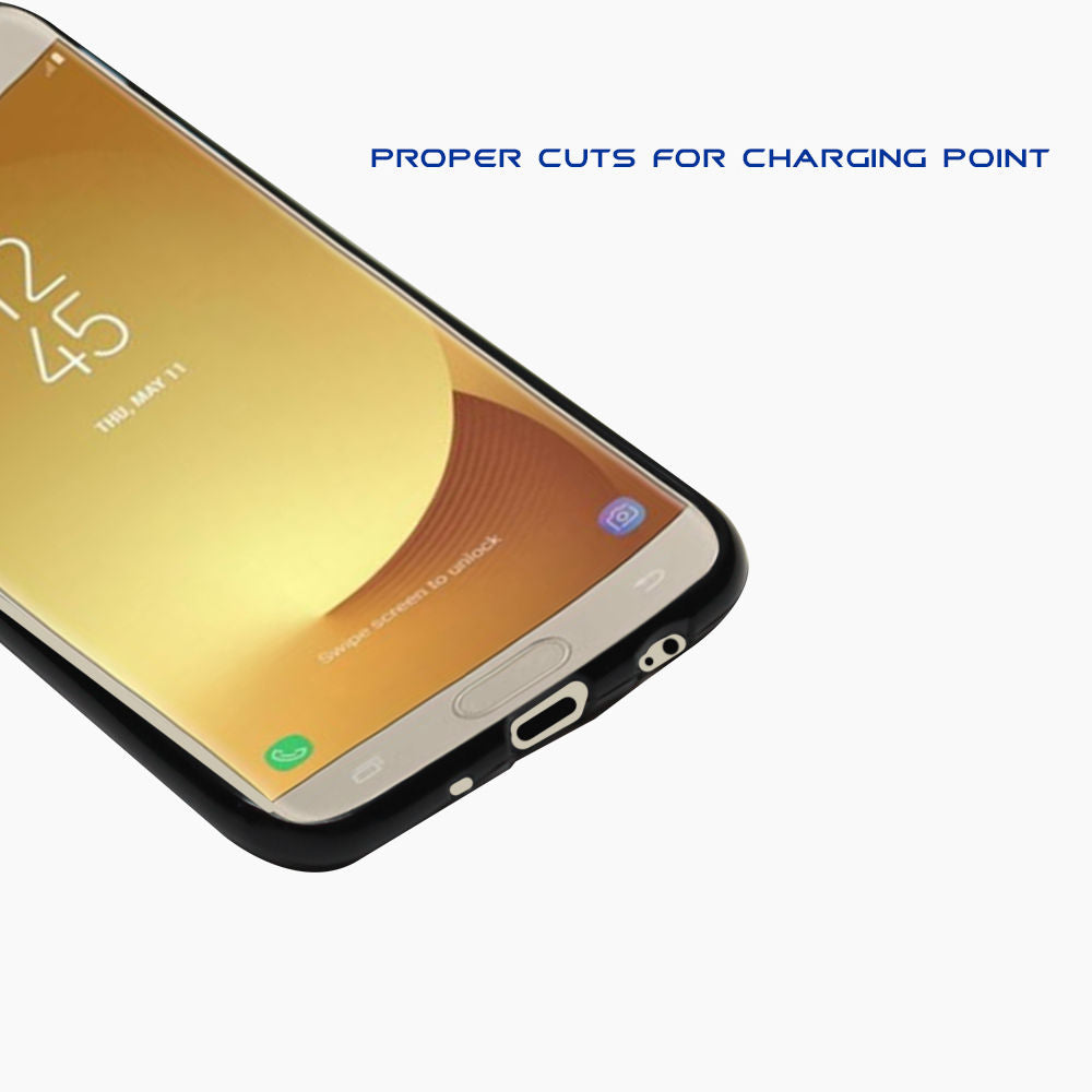 SAMSUNG GALAXY J7 PRO - 360 Degree" Sleek Matte Tpu Back Case Cover with Shining Line For SAMSUNG GALAXY J7 PRO (Black)