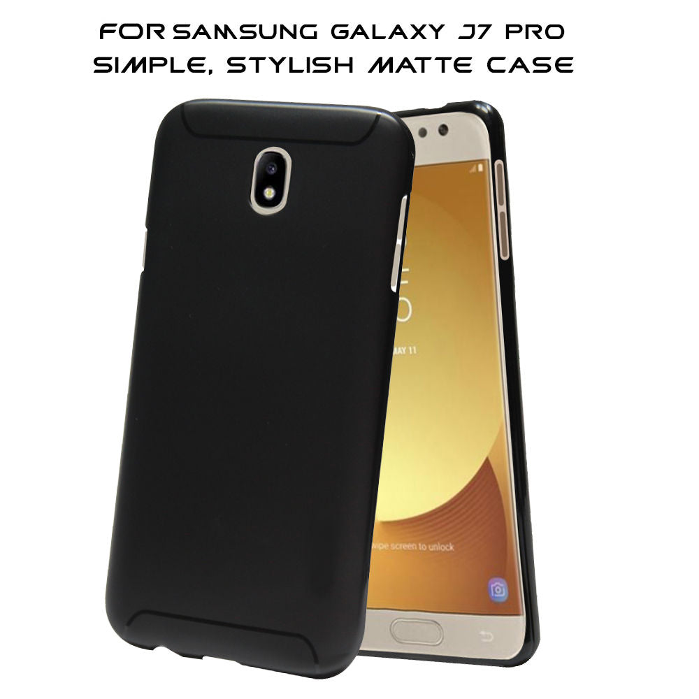 SAMSUNG GALAXY J7 PRO - 360 Degree" Sleek Matte Tpu Back Case Cover with Shining Line For SAMSUNG GALAXY J7 PRO (Black)