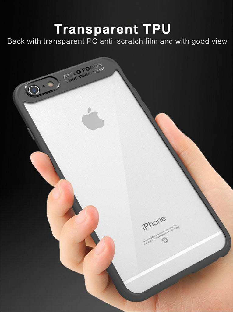 iPhone 6s Cover Original Ultra Thin Clear Shell Transparent PC TPU Silicone 360 degree all side protection Case Cover For iphone 6s (Black)